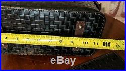 DOONEY AND BOURKE BLACK BASKET WEAVE TOTE WithWRISTLET AND KEY CHAIN NWOT
