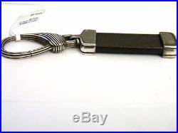 David Yurman Royal Cord Black Leather/Sterling Silver Key Chain NWT