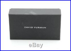 David Yurman Sterling Silver & Black Leather Cable Link Keychain