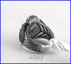 David Yurman Sterling Silver Forged Carbon Carved Skull Ring Sz 10 New Box 25r