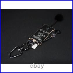 Diesel Leather Cat Key Chain Charm Ladies Beige Black Bf5012