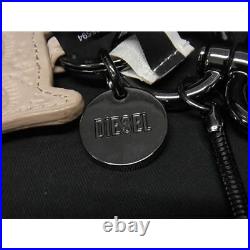 Diesel Leather Cat Key Chain Charm Ladies Beige Black Bf5012