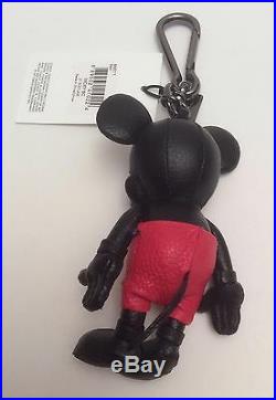 Disney x Coach Mickey Mouse Bag Charm Leather Limited Edition Red Black Keychain
