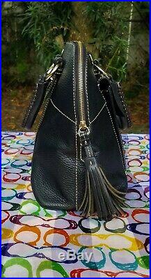 Dooney & Bourke Aubrey Pebble Leather Satchel Handbag & Key Chain