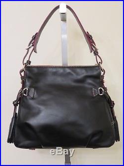 Dooney & Bourke Black Leather Shoulder Bag Purse Teagan W Pouch Keychain