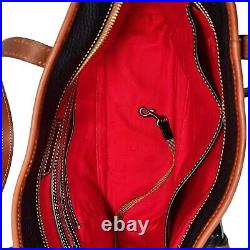 Dooney & Bourke Black Pebbled Charleston Tote Satchel Bag Red Interior withDuster