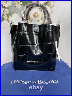 Dooney Bourke City Crocodile Small Barlow Bag Black Free Keychain NWTS $348 Sale