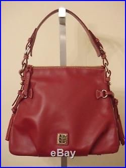 Dooney & Bourke Mulberry Leather Shoulder Bag Purse Teagan W Pouch Keychain