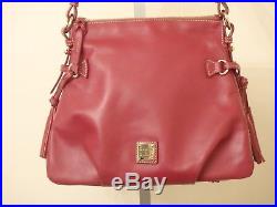 Dooney & Bourke Mulberry Leather Shoulder Bag Purse Teagan W Pouch Keychain
