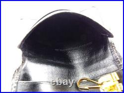 Dunhill Key Case logo plate Black Gold Men's Auth L2839
