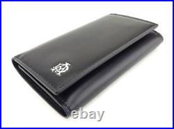 Dunhill Key case Key holder Black Silver Calf leather Mens Authentic Used T8719