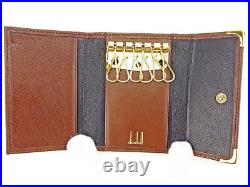 Dunhill Key holder Key case Brown Black Mens Authentic Used L1759