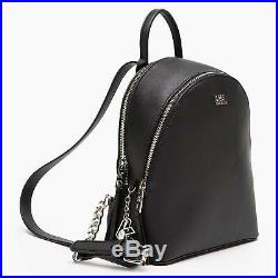 Exclusive Karl Lagerfeld x Falabella Backpack Double Zipper Black Keychain KL