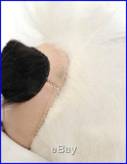 FENDI Karito bag charm mink fur leather white black