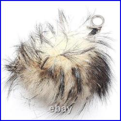 FENDI Monster Fur Bag Charm Bag Charm Key Chain Key Ring Black White