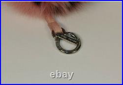 FENDI Pink & Black Fur Pom Pom Keychain