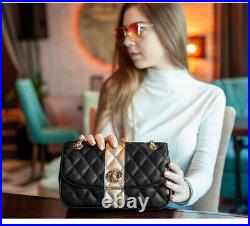 FOXER Designer Handbag Chain Strap Messenger Bag Ladies Diamond Lattice Flap Bag