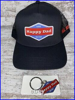 FULL SEND HAPPY DAD TRUCKER HAT Limited Edition BLACK & HAPPY DAD KEYCHAIN