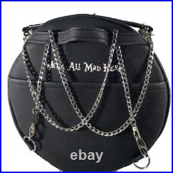 FanTC Womens Convertible Bag Alice In Wonderland Black Round Handmade Ne