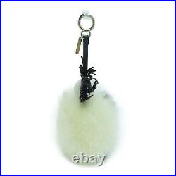 Fendi Charm Key Chain Fur Black White