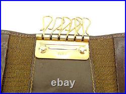 Fendi Key holder Key case Zucca Black Beige Woman unisex Authentic Used Y6794