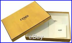 Fendi Lace Strap You Fabric Calf Leather Trim Key Fob Black Tobaco 7AR610
