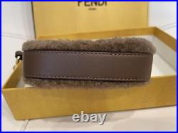 Fendi key chain logo toast bag charm brown black 4.3 inches women's accessory