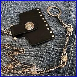 GIANNI VERSACE leather & metal wallet key chain with Medusa head from 1994
