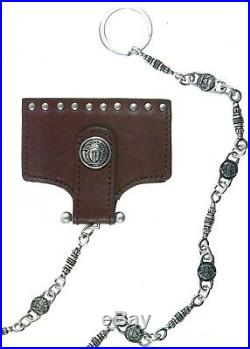 GIANNI VERSACE leather & metal wallet key chain with Medusa head from 1994