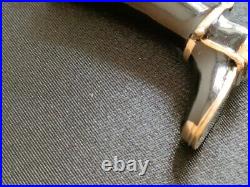 GUCCI Bag Charm Boots Black Gold Key Holder Ring Key Chain AUTH Logo Rare GG