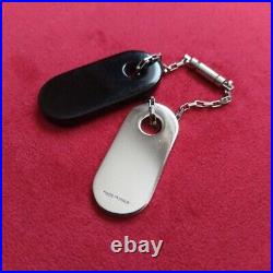 GUCCI Black/Silver Plate Bag Charm Key Ring Keychain AW