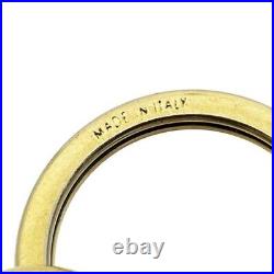 GUCCI Double G Key Holder Key Ring Key Chain Bag Charm AUTH Logo Rare Gold Black