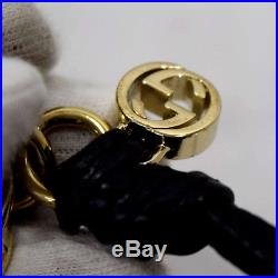 GUCCI Interlocking G Keyring key ring black / gold