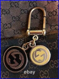 GUCCI Key holder Key ring Key chain Bag charm AUTH Vintage Rare GG Box F/S G18