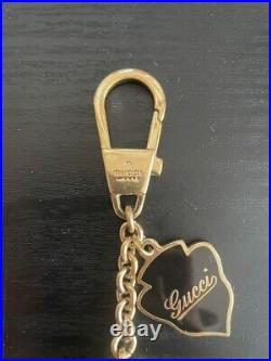 GUCCI Key holder ring Key chain Bag charm AUTH logo Rare boots Black Gold GG