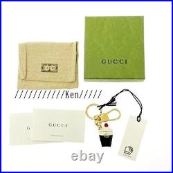 GUCCI Key holder ring chain Bag charm AUTH logo Rare GG ice cream Black Box F/S