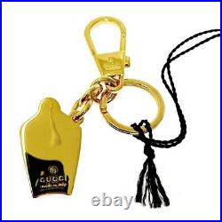 GUCCI Key holder ring chain Bag charm AUTH logo Rare GG ice cream Black Box F/S