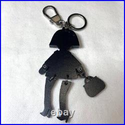 GUCCI Key holder ring chain Bag charm mademoiselle lady rhinestone wood with box
