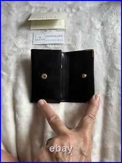 GUCCI vintage key chain, New, Black Leather Case, Holds 6 Keys