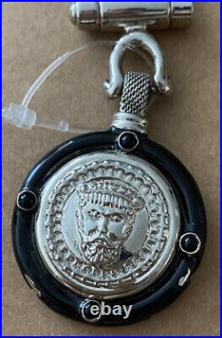 Gianni Versace Authentic Medusa Head Black & Silver Key Chain New