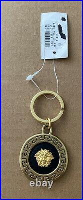 Gianni Versace Authentic Medusa Head Gold & Black Key Chain New With Tags