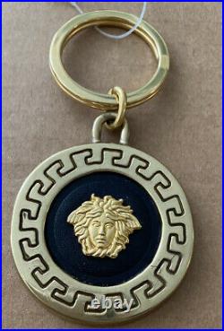 Gianni Versace Authentic Medusa Head Gold & Black Key Chain New With Tags