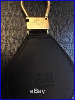 Gianni Versace Leather Keyring Brand New With Box Black and Gold Keychain