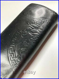 Gianni Versace Vintage Leather Key Wallet Case Removal Key Chain Medusa Emboss