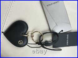 Giorgio Armany Womens Leater Black Heart Key Chain