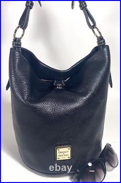 Gorgeous DOONEY & BOURKE Supple Black Pebble Leather Authentic Bucket Bag