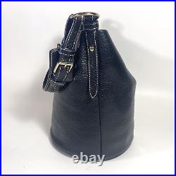 Gorgeous DOONEY & BOURKE Supple Black Pebble Leather Authentic Bucket Bag