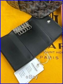 Goyard St. Louis PM Tote Bag Black Canvas WithPochette & Key Chain Wallet B189
