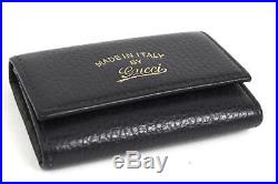 Gucci 6 Hook Key Case Leather Black 354499 100%Auth #4069
