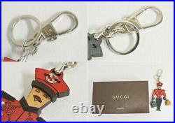 Gucci Authentic Porter Keyring Key Chain Holder Black Red Bag Charm Unisex withBox
